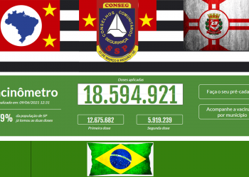 SP já vacinou 18.594.921 pessoas contra covid-19