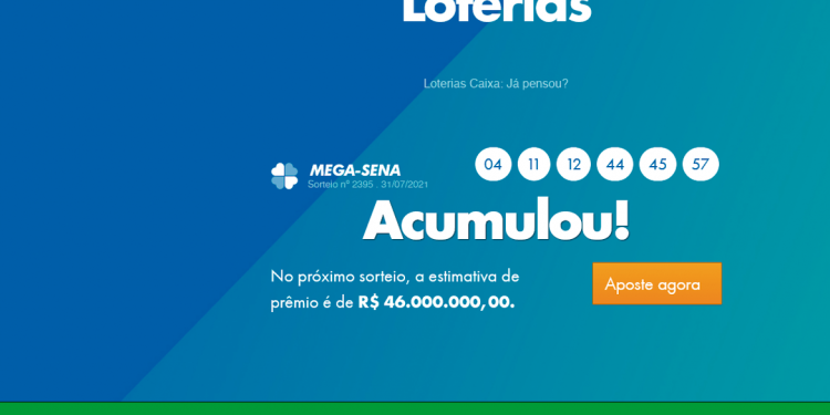 Confira os números sorteados da Mega-Sena: 04-11-12-44-45-57