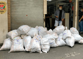 8 Toneladas de produtos falsificados foram apreendidos no Brás-Pari, pelo Deic.