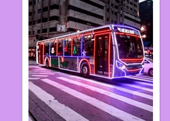 Cidade de SP: Ônibus iluminados começam a circular para celebrar a chegada do Natal