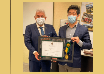 Thomas Law recebe na sede do Ibrachina e do IBCJ, em SP, o Ministro Marcos Pontes