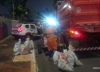GCM: Flagrante de descarte irregular de entulhos em via pública no centro de SP