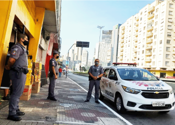 A Polícia Militar presente nas Ruas do Centro da Cidade de São Paulo.