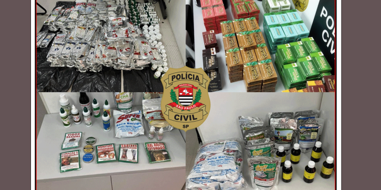Polícia Civil-DPPC-Operação Pharmacum apreende diversos fitoterápicos na região central de São Paulo