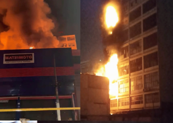 Incêndio na região da 25 de Março deixa ao menos 2 bombeiros feridos, área é interditada por risco de desabamento