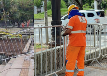 Por ‘ “desordem urbana” Pça da Sé é cercada com grades