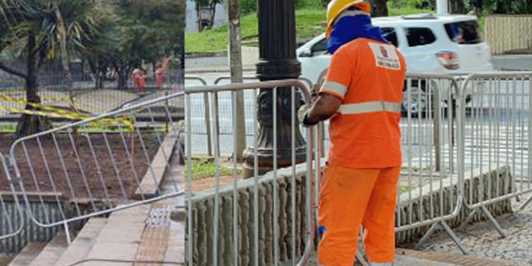 Por ‘ “desordem urbana” Pça da Sé é cercada com grades