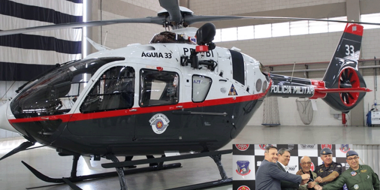 Governo de SP entrega novo helicóptero Águia 33 para a Polícia Militar