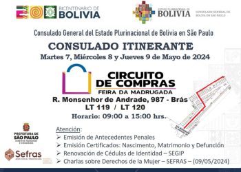 O Consulado Geral da Bolívia em SP vai atender no Shopping Circuito das Compras, no Brás