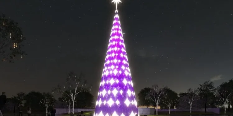 A magia do Natal voltou a brilhar no Parque Ibirapuera, em São Paulo, com a inauguração da tão aguardada árvore de Natal de 2024 de 57 metros de altura. 🌟🎄