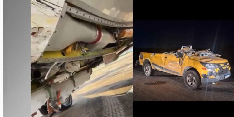 Um avião da Gol colidiu com um carro de manutenção durante a decolagem no Galeão, RJ, na noite de ontem, 11 de fevereiro