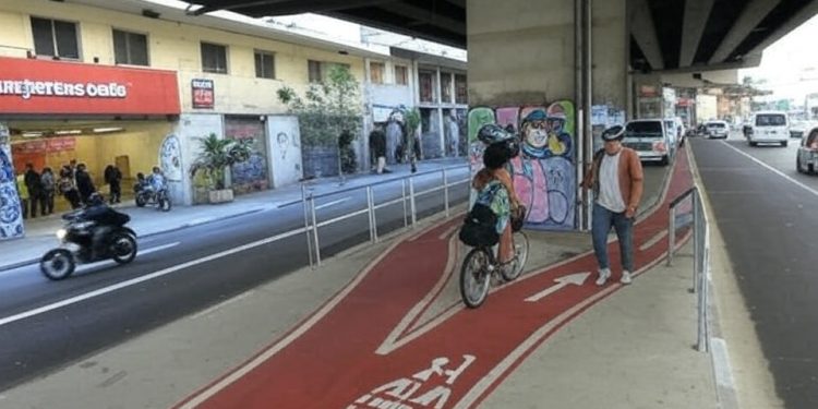 estacionamento na ciclovia da Avenida amaral Gurgel, em baixo do minhocão