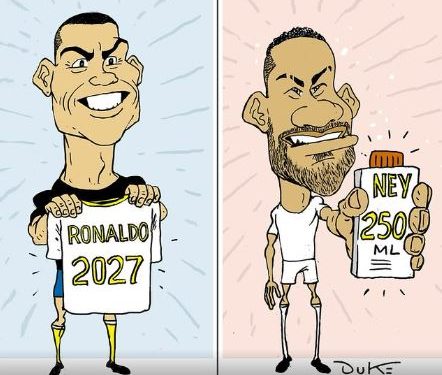 CR7 RENOVADO aos 40 ANOS e NEYMAR LANÇA ENERGÉTICO! Charge de DUKE BOTA FOGO no debate!