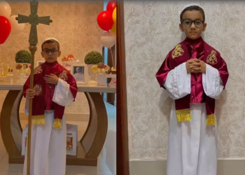 Menino de 6 anos escolhe Papa Leão XIV como tema de aniversário!