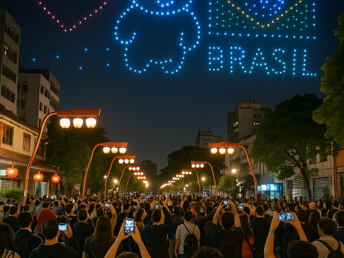 Liberdade voa alto: drones iluminam SP no rolê Brasil-China 🚀✨