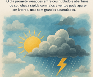 Tempo instável marca a quinta em São Paulo: sol, nuvens e pancadas isoladas