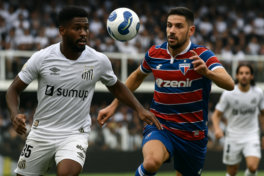 Empate com emoção: Santos e Fortaleza ficam no 1-1 na Vila Belmiro
