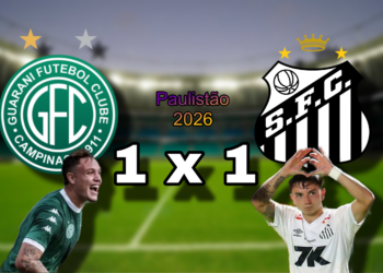 Guarani arranca empate no apagar das luzes e frustra vitória do Santos no Brinco de Ouro