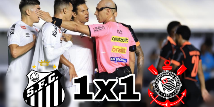 Arbitragem vira protagonista em empate entre Corinthians e Santos no Paulistão