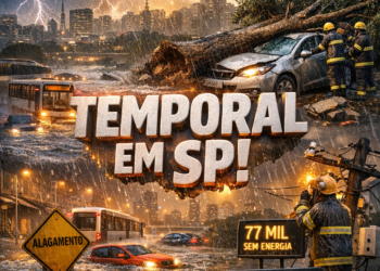 SP debaixo d’água: temporal forte causa alagamentos, raios e queda de árvores