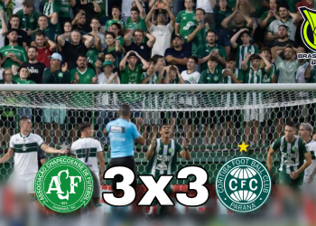 Chapecoense busca empate heroico contra o Coritiba em jogo de seis gols no Brasileirão 2026