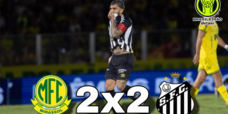 Santos reage no fim, busca empate contra o Mirassol e evita derrota no Brasileirão