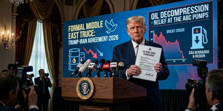 TRÉGUA NO ORIENTE: Trump anuncia acordo com Irã e traz alívio para o preço dos combustíveis