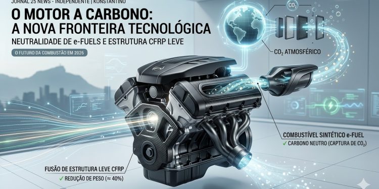 Motor a Carbono: A fronteira tecnológica que desafia a eletrificação total e promete sobrevida à combustão.