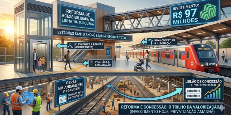 O ÚLTIMO ATO DA CPTM: R$ 97 milhões para reformar Santo André e Mauá antes da concessão.