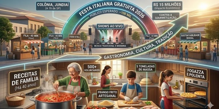 TRADIÇÃO À MESA: Festa Italiana gratuita a 1h de SP desafia o turismo de massa com receitas de 40 anos.