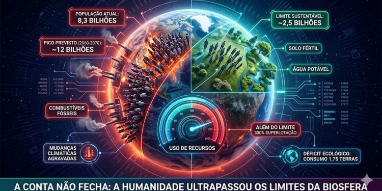 CONTA QUE NÃO FECHA: Estudo de 200 anos revela que a Terra opera com 300% de "superlotação".