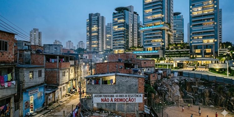 O CERCO DO LUXO: Favela de 60 anos vira "ilha" em disputa contra gigantes imobiliários na Zona Oeste.