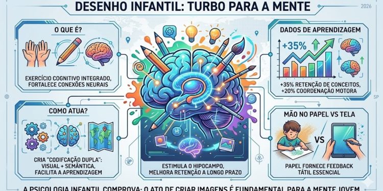 MÃO NO PAPEL, CÉREBRO EM AÇÃO: Como o desenho infantil molda a memória e a inteligência.