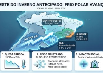  O TESTE DO INVERNO ANTECIPADO: Intensa massa de ar frio avança sobre o Brasil, mas pode frustrar expectativas.