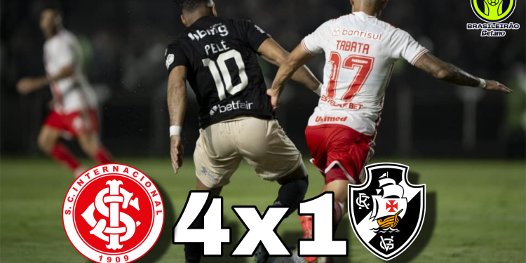 Inter atropela o Vasco no Beira-Rio e goleia por 4 a 1 no Brasileirão 2026