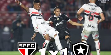 São Paulo cede empate no fim para o Botafogo e aumenta jejum no Brasileirão 2026