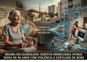 SOMBRAS DA GANÂNCIA: Disputa imobiliária termina em agressão contra idosa de 96 anos na Grande SP.
