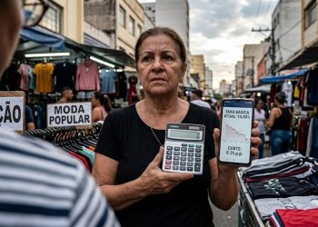 DINHEIRO CARO NAS PRATELEIRAS: Pequeno recuo de 0,25% nas tarifas é insuficiente para destravar vendas no comércio popular.