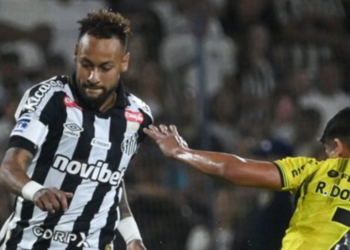Santos empata em 1 a 1 com o Deportivo Recoleta, do Paraguai. Neymar fez o gol .