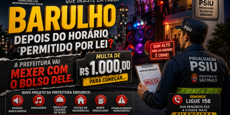 SOM ALTO: LEI VAI PUNIR NO BOLSO O INFRATOR