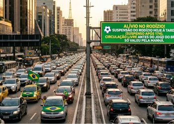 ALÍVIO NAS PISTAS: Rodízio é suspenso para jogo do Brasil.