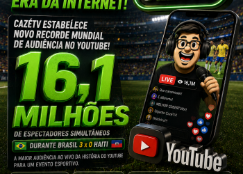 CazéTV estabelece novo recorde mundial de audiência no YouTube: 16,1 milhões de espectadores simultâneos