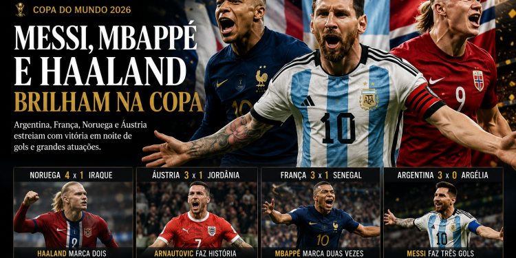 🌟 MESSI, MBAPPÉ E HAALAND DÃO SHOW NA COPA DO MUNDO 2026