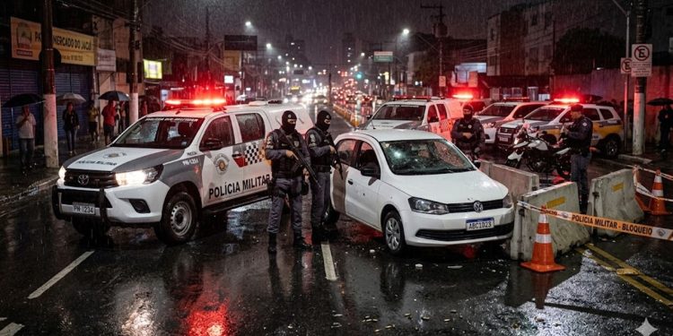 TIROS NA AVENIDA: Motorista fura bloqueio da PM e é baleado.