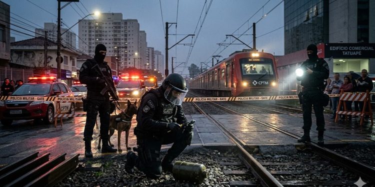 PERIGO NOS TRILHOS: GATE intercepta granada na Linha do Trem.