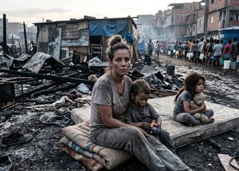 TRAGÉDIA NO FRIO: Sobreviventes de incêndio dormem na calçada
