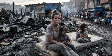 TRAGÉDIA NO FRIO: Sobreviventes de incêndio dormem na calçada
