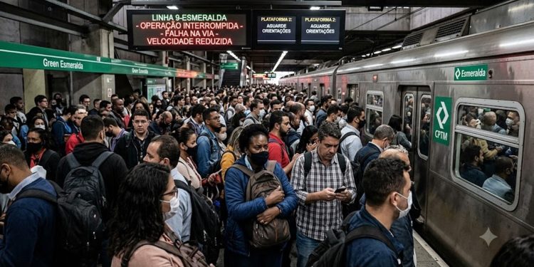 TRILHOS DO CAOS: FALHA NA LINHA 9 CASTIGA O TRABALHADOR.