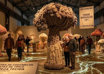 MOSTRA GRATUITA DE COGUMELOS GIGANTES DE TRICÔ INVADE SÃO PAULO.