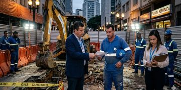 SABESP DEMITE ENVOLVIDOS EM GRAVE VAZAMENTO DE GÁS NO CENTRO.